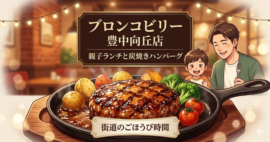 ブロンコビリー豊中向丘店|ロマンチック街道で親子ランチと炭焼きハンバーグを楽しむガイド