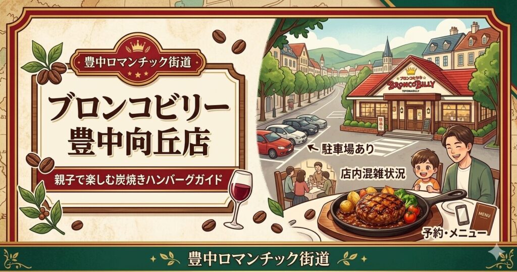 ブロンコビリー豊中向丘店｜ロマンチック街道で親子ランチと炭焼きハンバーグを楽しむガイド