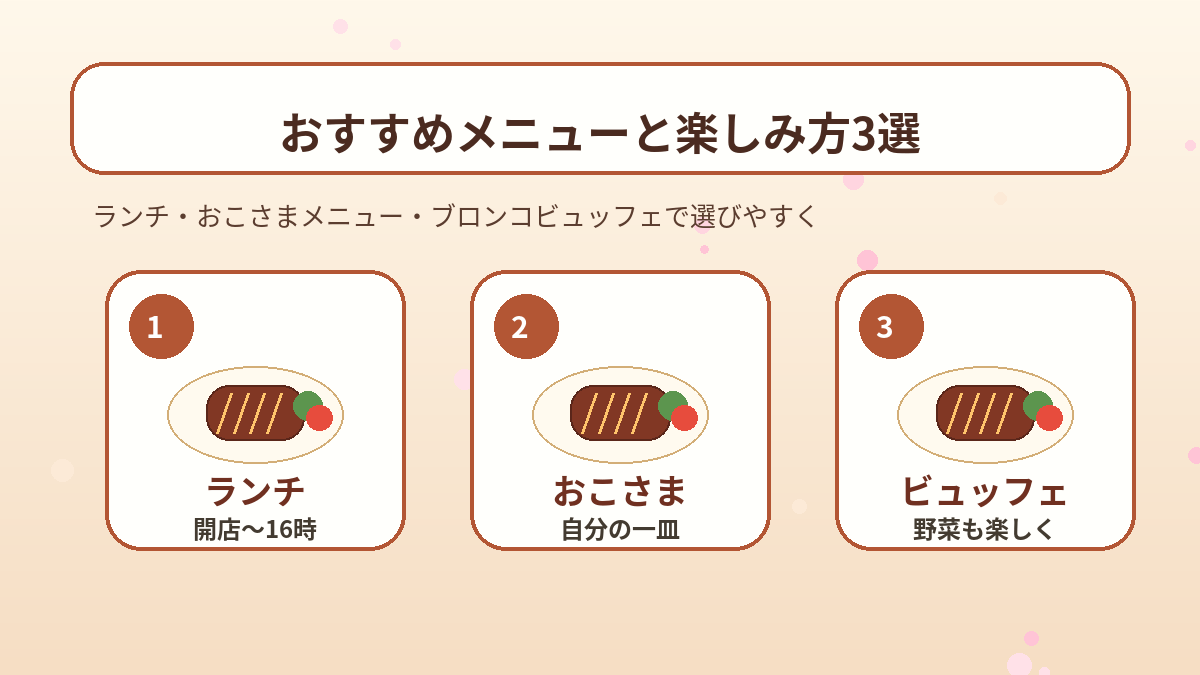 ブロンコビリーで楽しみたいランチとおこさまメニューとビュッフェの3選