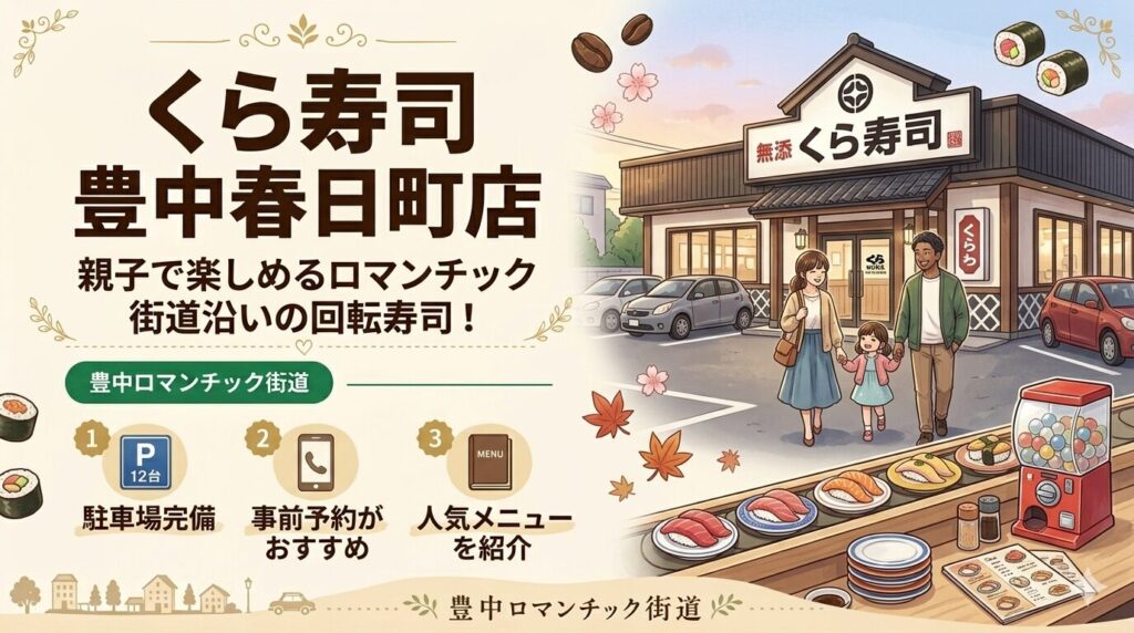 くら寿司 豊中春日町店|親子で楽しめるロマンチック街道沿いの回転寿司