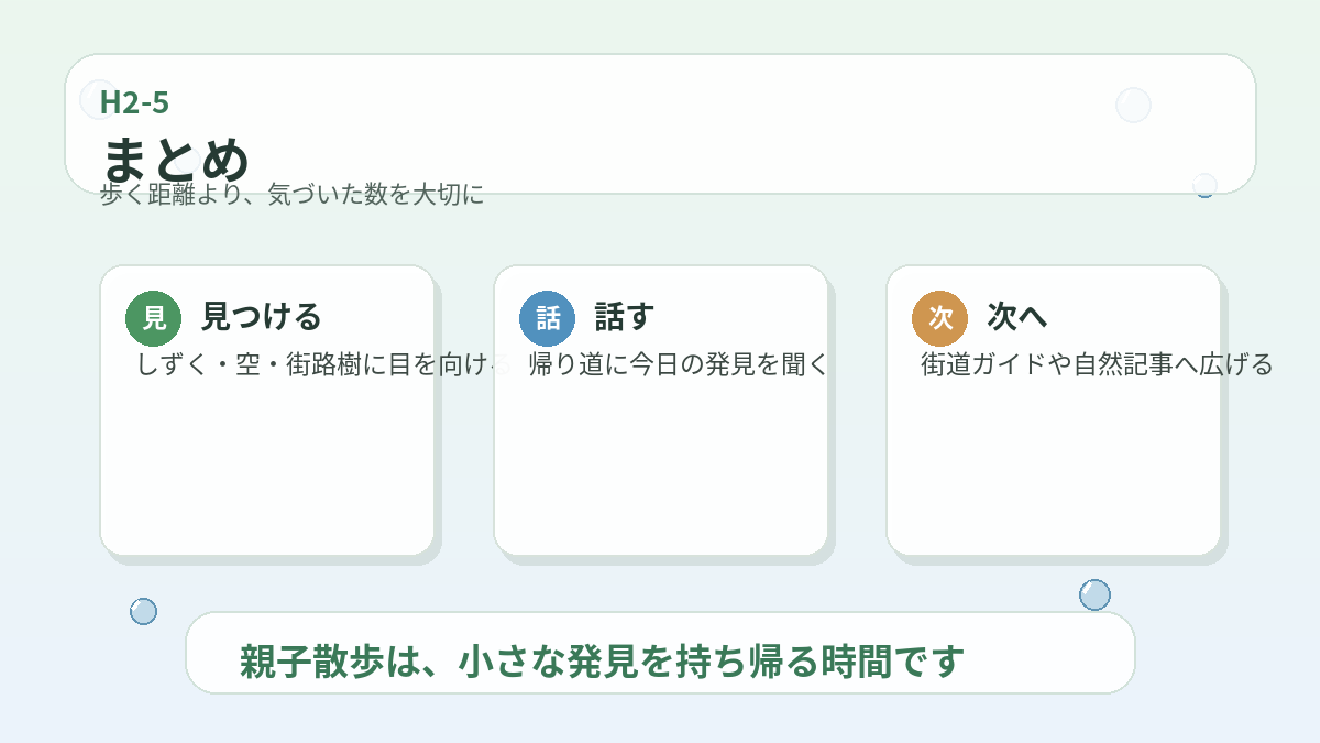 雨上がり親子散歩のふりかえりと次に読みたい関連記事の案内