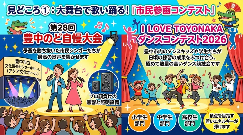 見どころ①:大舞台で歌い踊る!「市民参画コンテスト」