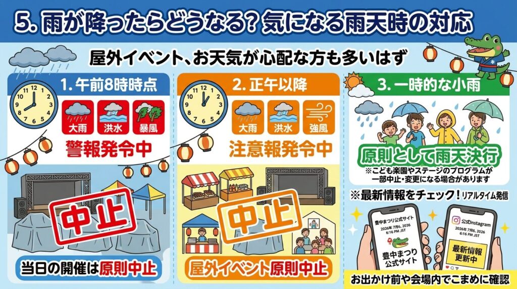 5. 雨が降ったらどうなる?