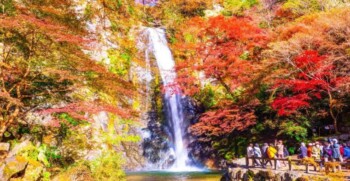 紅葉真っ盛りの箕面大滝